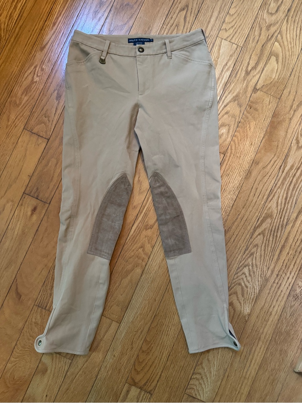 Ralph Lauren Women Riding Britches Pants Suede Patch Sz 6 Equestrian Horse Girl
